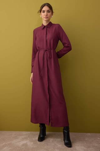 Vestido camisero - Burdeos