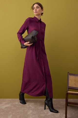 Vestido camisero - Burdeos