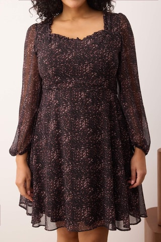 Vestido evasé - Negro