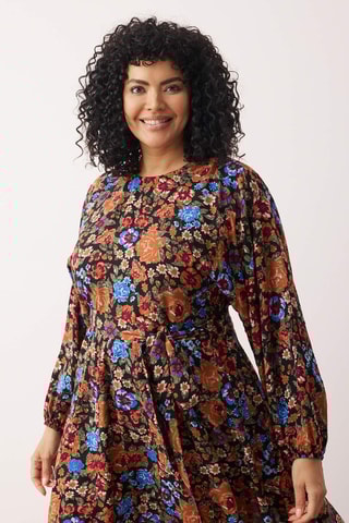 Vestido evasé - Negro