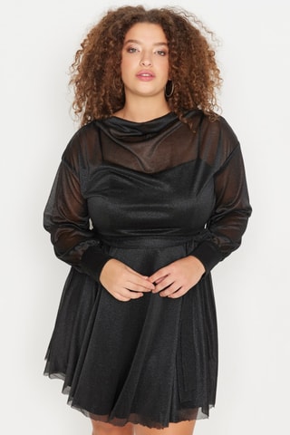 Vestido evasé - Negro