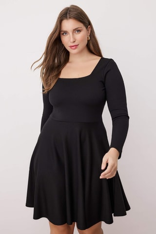Vestido evasé - Negro