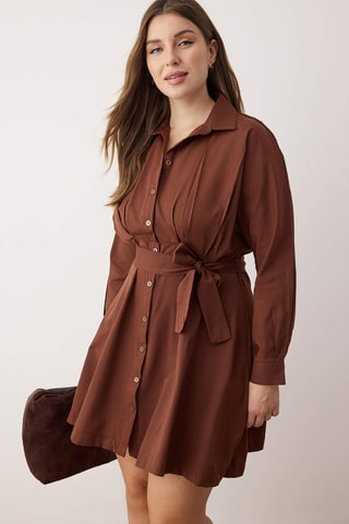 Vestido camisero - Marrón