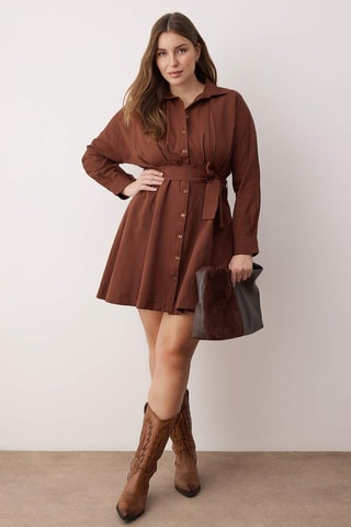 Vestido camisero - Marrón