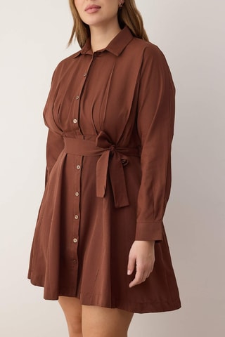 Vestido camisero - Marrón