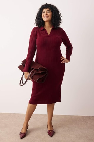 Vestido jersey - Burdeos