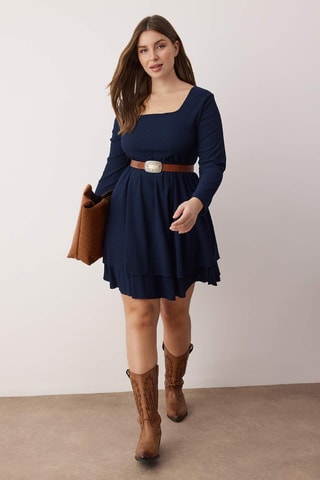 Vestido evasé - Azul marino