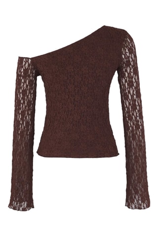 Blusa de encaje - Marrón