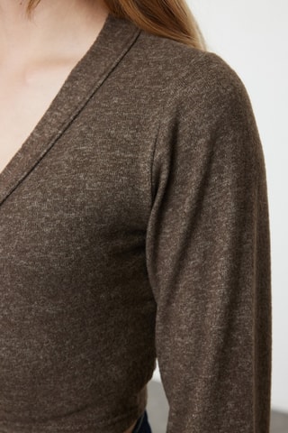 Crop top cruzado - Marrón