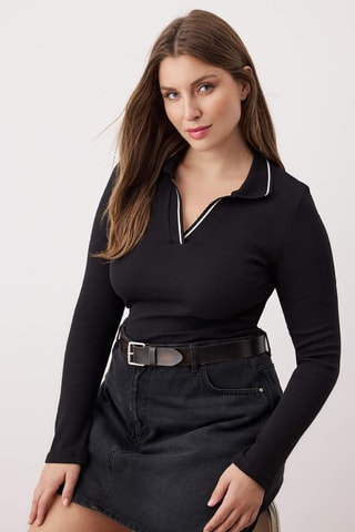 Blusa slim fit - Negro