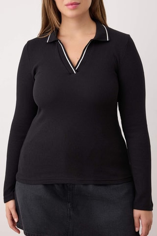 Blusa slim fit - Negro