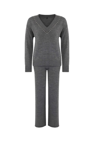 Jersey y pantalón wide leg - Antracita