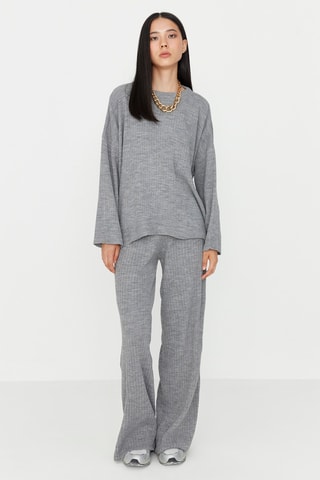 Jersey y pantalón wide leg - Gris