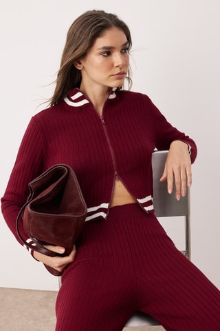 Cárdigan y pantalón - Burdeos