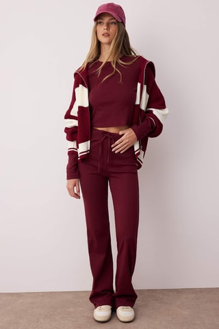 Top y pantalón flare - Burdeos