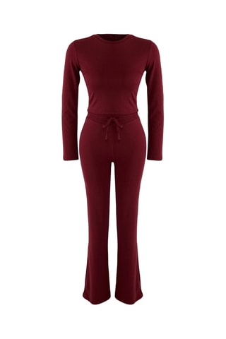 Top y pantalón flare - Burdeos