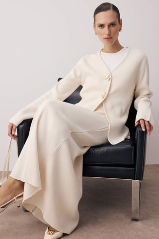 Cárdigan y falda larga - Crudo