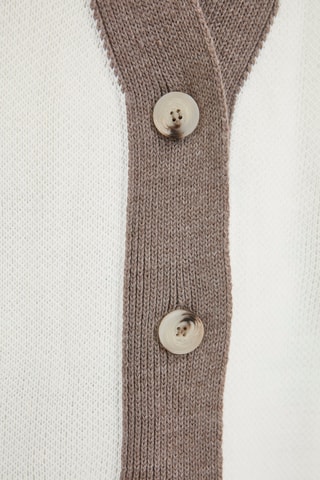 Chaleco largo y pantalón - Topo y blanco