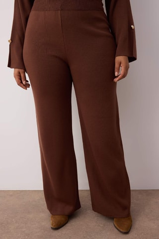 Jersey y pantalón wide leg - Marrón