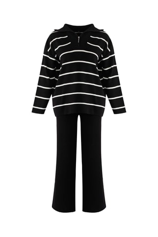 Sudadera oversize y pantalón wide leg - Negro