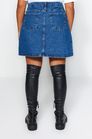 Falda recta vaquera - Azul marino