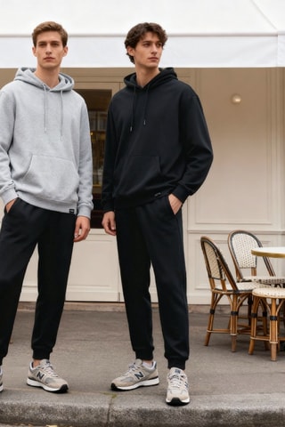 2 sudaderas regular fit - Negro y gris claro