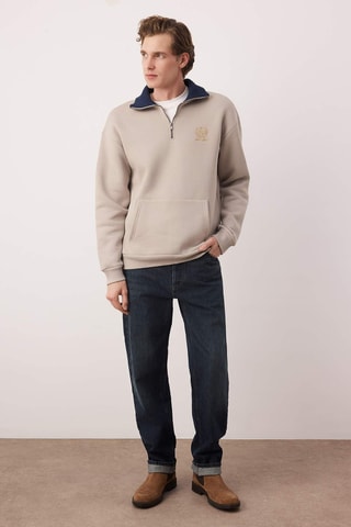 Sudadera oversize - Beige