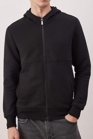 Sudadera regular fit con capucha - Negro