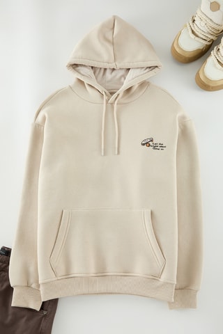 Sudadera oversize - Beige