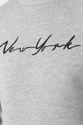 Sudadera regular fit - Gris claro jaspeado