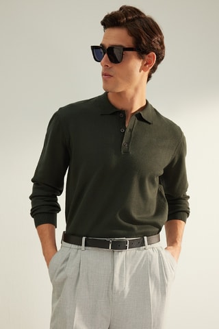 Jersey regular fit - Verde oscuro