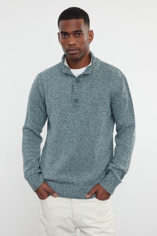 Jersey slim fit - Verde jaspeado