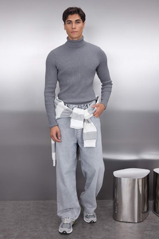 Jersey slim fit - Gris