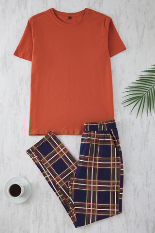 Pijama - Naranja y azul