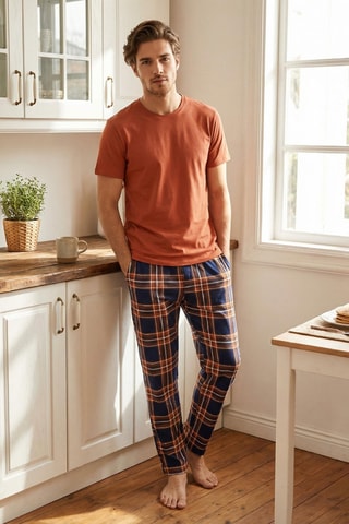 Pijama - Naranja y azul