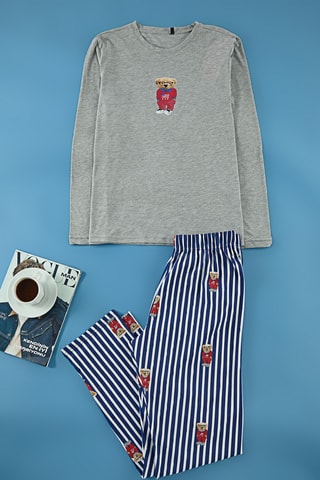 Pijama - Gris y azul