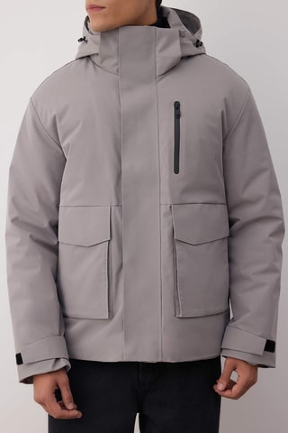 Parka con capucha - Gris claro