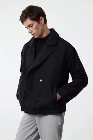 Abrigo marinero regular fit - Negro