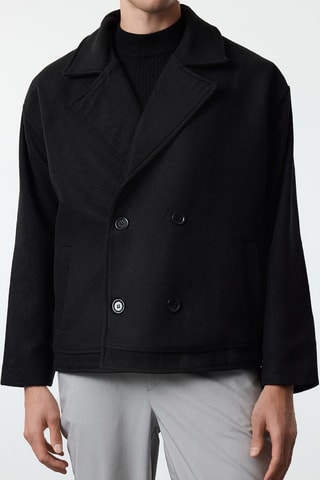 Abrigo marinero regular fit - Negro