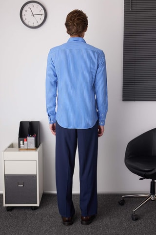 Camisa slim fit - Azul