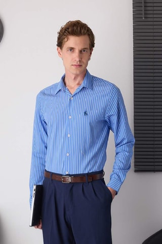 Camisa slim fit - Azul