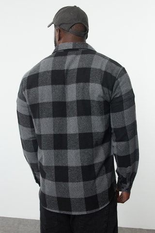 Camisa regular fit - Negro y gris