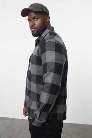 Camisa regular fit - Negro y gris