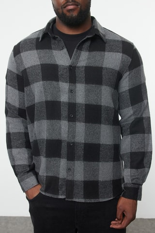 Camisa regular fit - Negro y gris