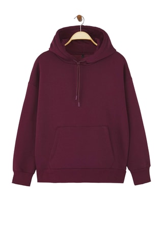 Sudadera oversize con capucha - Burdeos