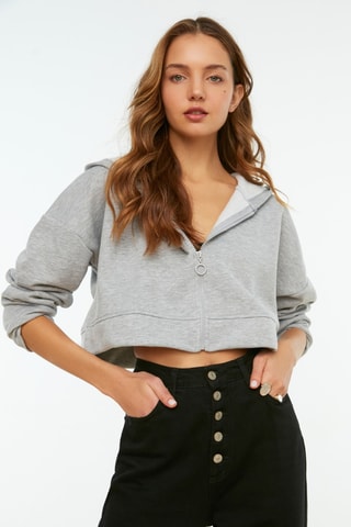 Sudadera con capucha - Gris claro jaspeado