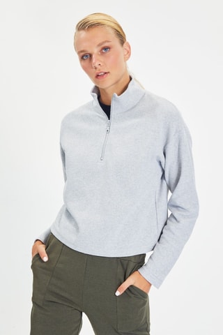 Sudadera regular fit - Gris claro jaspeado