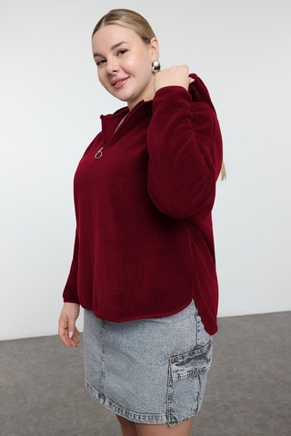 Sudadera oversize con capucha - Burdeos