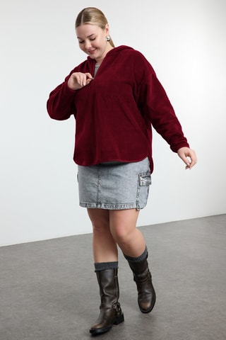 Sudadera oversize con capucha - Burdeos