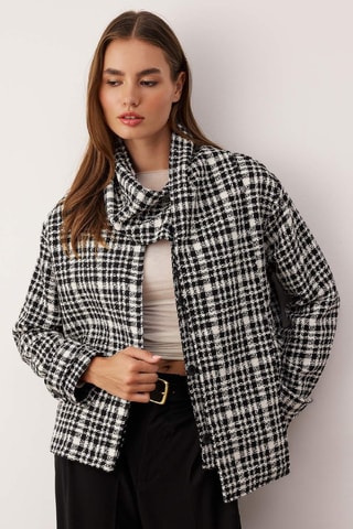 Abrigo regular fit - Negro y blanco